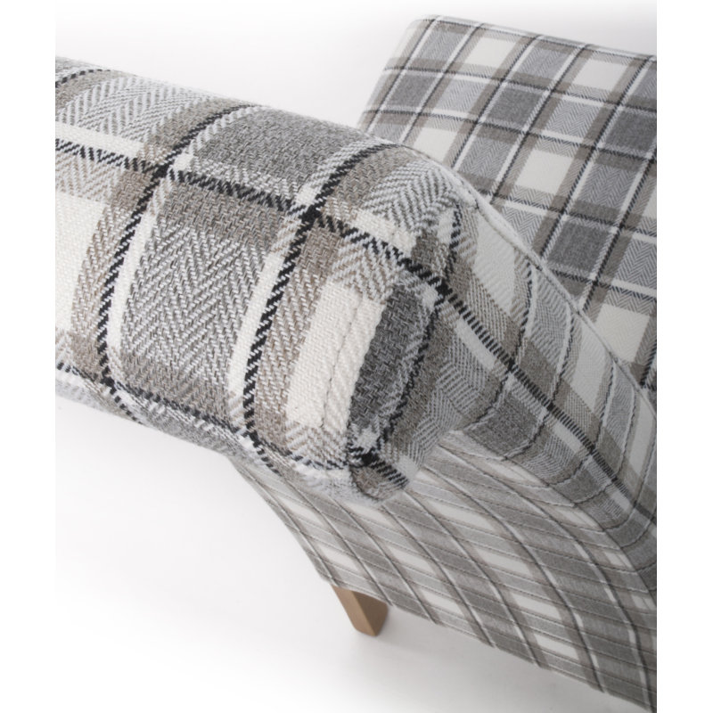 Seligman 47cm H Polyester Blend Upholstered Accent, Cappuccino Check
