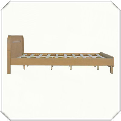 Pine Solid Wood Bed Stable No Box Spring Needed Rustic Practical Decor,Queen