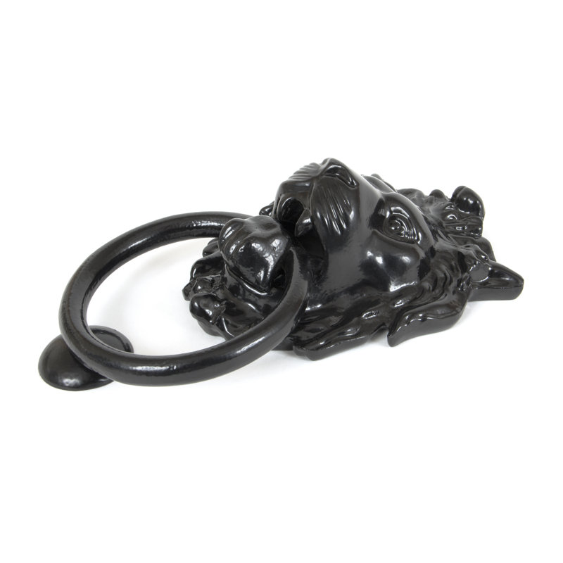Lion's Head Door Knocker, Black