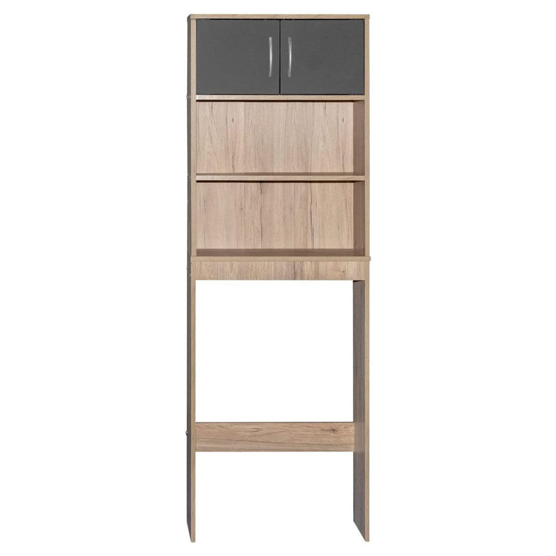 Rangement au-dessus de la toilette l 23,5 po x H 67 po x P 9,5 po Corwin, Naturel / Gris foncé