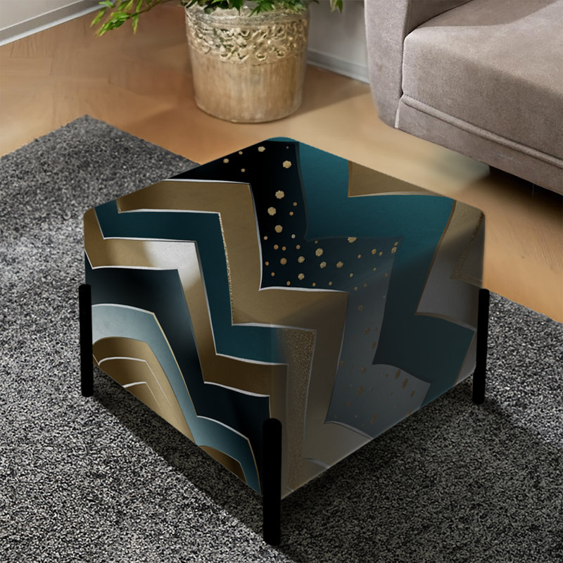 Metallic Chevron Elegance Patter - Repose-pieds carré à chevrons