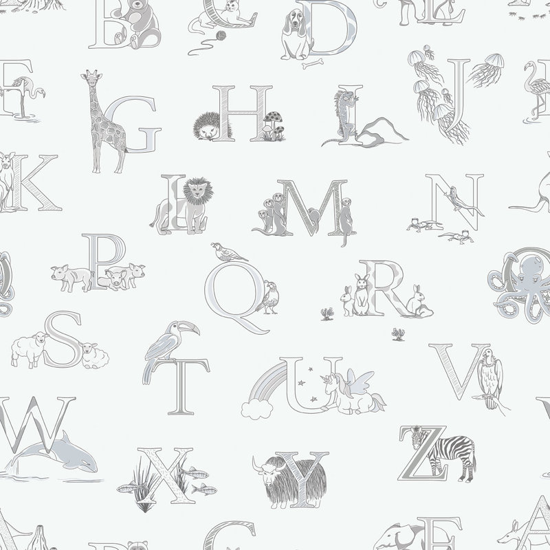 Bellamy 10m x 53cm Matte Wallpaper Roll, Grey/White