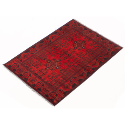 Innocente One-of-a-Kind 3'4" X 4'9" New Age Wool Area Rug in Red