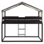 Lit simple superposé en bois avec tente-1277316054