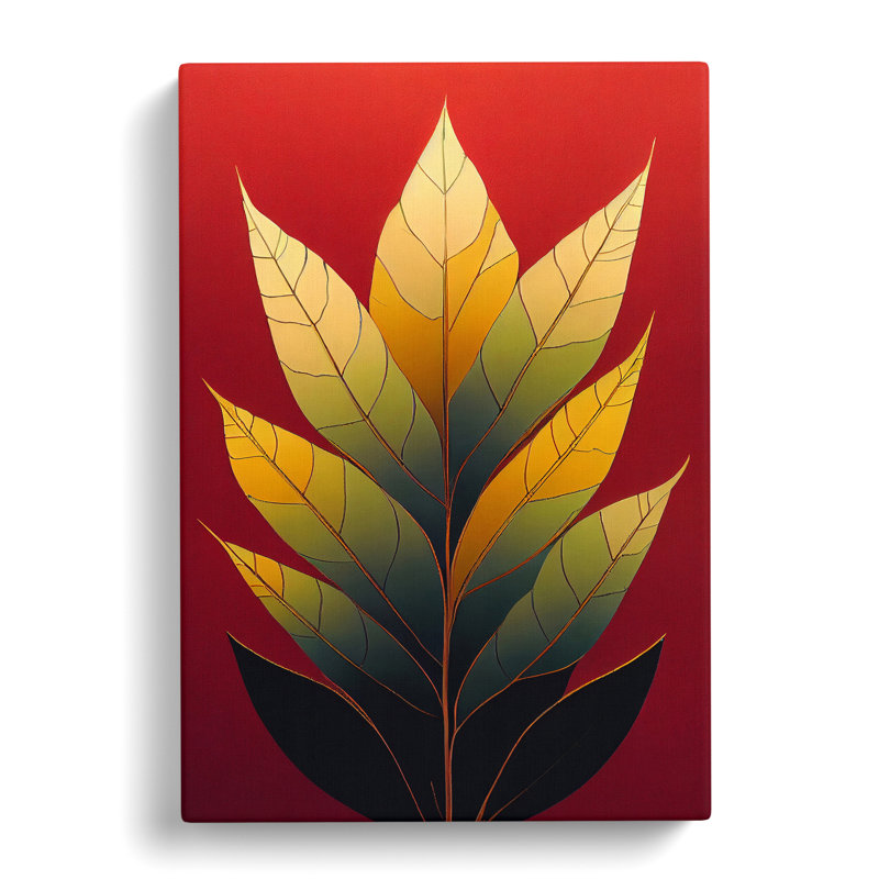 A Pleasant Leaf - Wall Art, Wrapped Canvas, 50cm H x 35cm W x 3cm D, No Matte