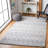 Natura Hand Woven Cotton/Viscose Geometric Rug in Gray/White-1355492153