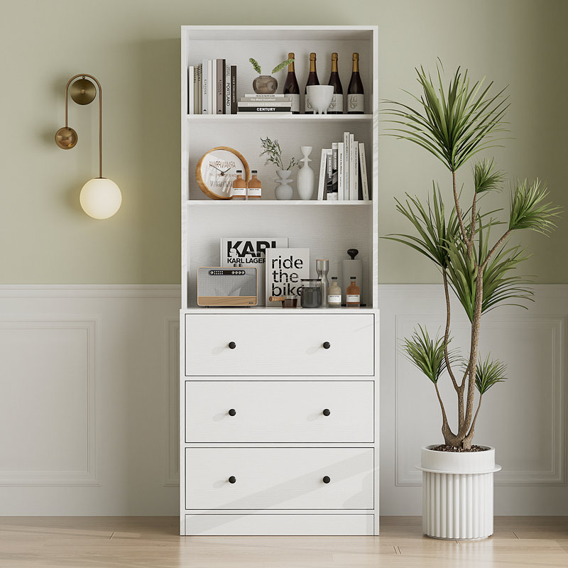 Marta 71'' H X 23.6'' W Standard Bookcase Cabinet, White