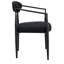 2 chaises de salle à manger de style moderne Mid-Century, rembourrées, pieds en métal noir pour la pièce 2, rembourrés de mousse, pieds élégants courbés