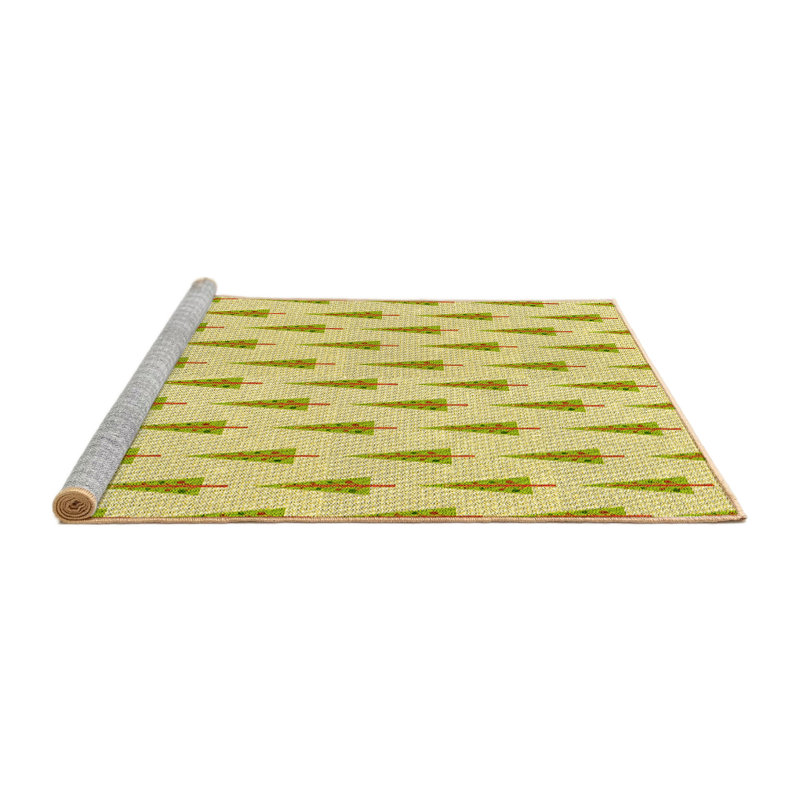 Tapis 100% à motifs lavables à la machine 2989 - Pat709-YW, Rond 3 pi