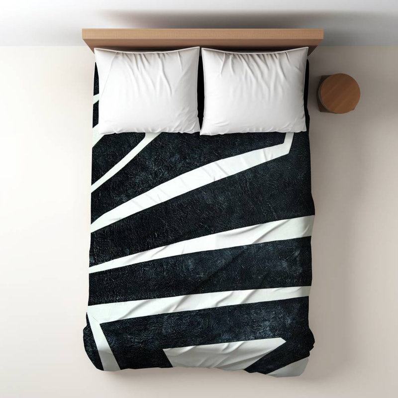 Polyester Sateen Duvet Cover, Twin Duvet, Blue Labyrinth