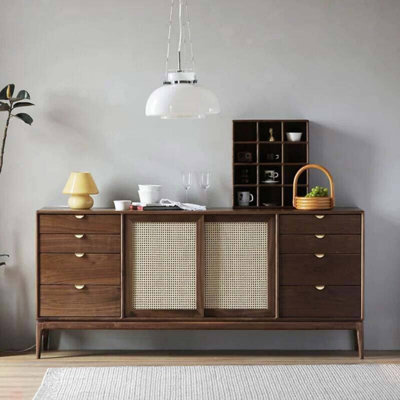 Japanese Style Rattan Sideboard