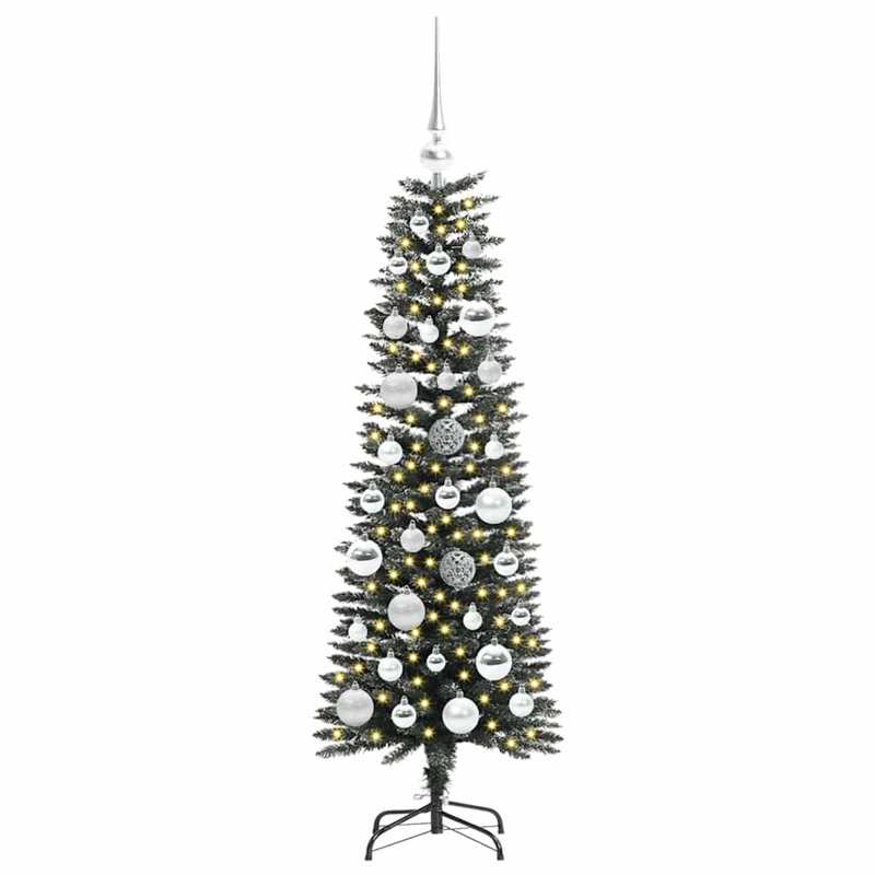Artificial Christmas Tree with Stand, Silver, 3.94' H