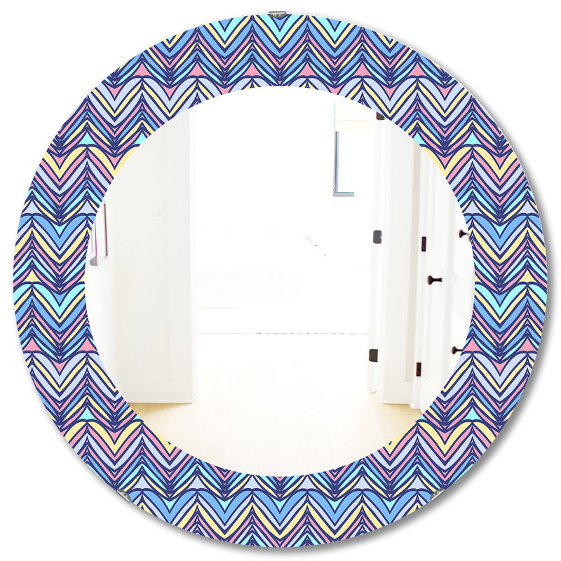 Motif zigzag - miroir moderne, H 31,5 po x l po