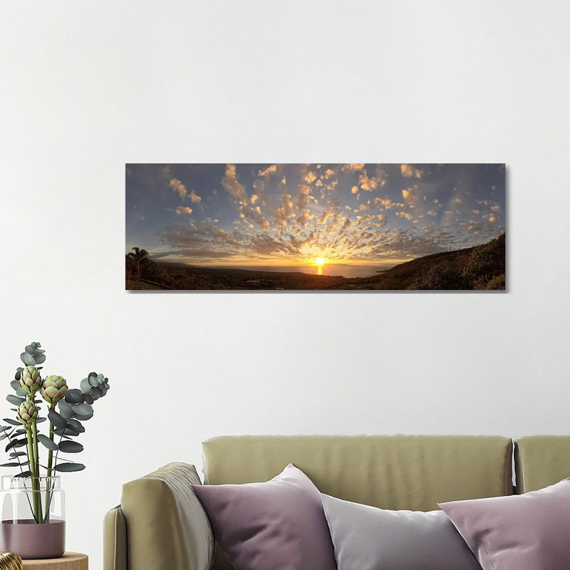 Sunset over the Pacific Ocean, Kealakekua Bay, Kona Coast, Kona, Hawaii, USA 1 Piece Wrapped Canvas Wall Art