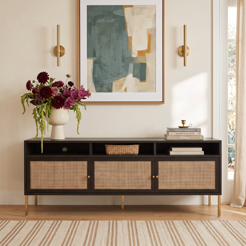 Cassi TV Stand for TVs up to 65", Black Velvet