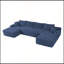 Canapé d'angle modulaire Cloud 126 avec méridienne en U, poches latérales, porte-gobelet, aucun assemblage requis, velours côtelé-136061230