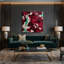 Abstrait aquarelle 39, art mural sur toile rouge-1427934264