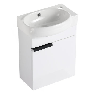 Meuble-lavabo de salle de bain avec portes à fermeture en douceur et espace de rangement abondant