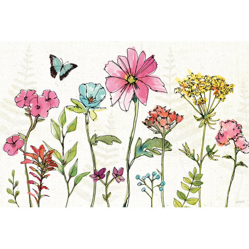 «Simply Petals V» par Anne Tavoletti - reproduction d'art sur toile tendue, H 12 po x l 18 po