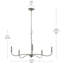 Lustre 5 lumières en nickel brossé Ilia-127380304