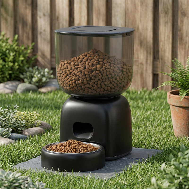 Mangeoire automatique à piles pour chat, capacité de 3 L, durée de vie de la batterie de 180 jours, unité programmée pour les chats et les chiens, comprend un ensemble déshydratant, contrôle de la partie réglable, enregistrement de la voix de 10 secondes