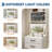 3 in 1 Vanity Desk with 3 Color LED, Compact Makeup Vanity Set with 2 AC Outlets & USB, Dressing Table with Drawers & Acrylic Doors, Nightstand Vanity Mirror, Jewelry Box, Hidden Chair, White-1717563438