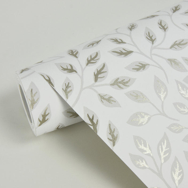 Rouleau de papier peint L 33 pi x l 20,5 po Cochran Vines, Blanc