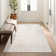 Tapis floral lavable à la machine à motif médaillon (beige)