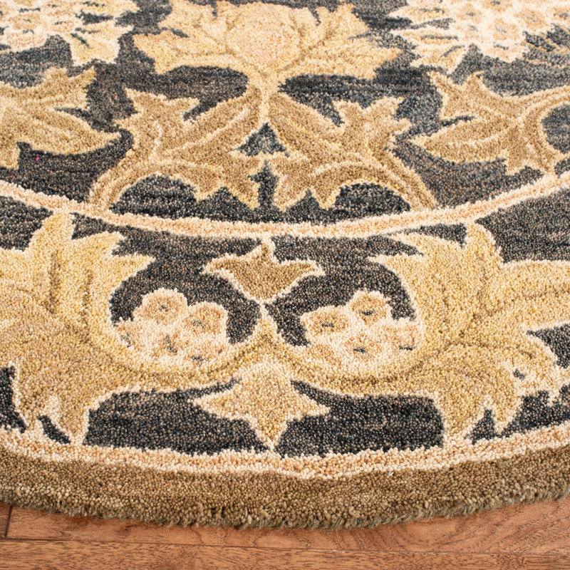 Tapis oriental en laine touffeté à la main Tingley, Rond 6 pi