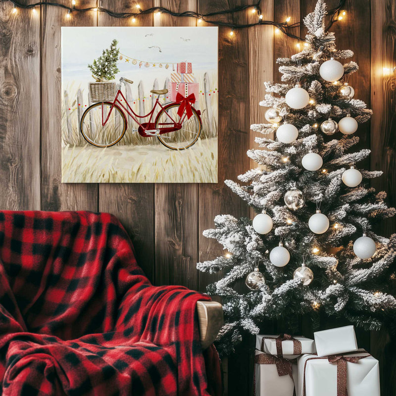 Holiday Holiday by the Beach, reproduction sur toile dans un cadre, Toile tendue, H 12 po x l 12 po x P 1,25 po