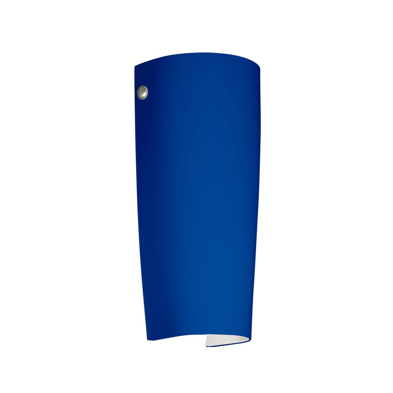Applique murale d'intérieur 1 lumière, Nickel satiné, Bleu cobalt mat