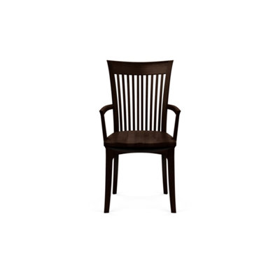 Chaise rembourrée en cuir avec dossier à lattes Sarah
