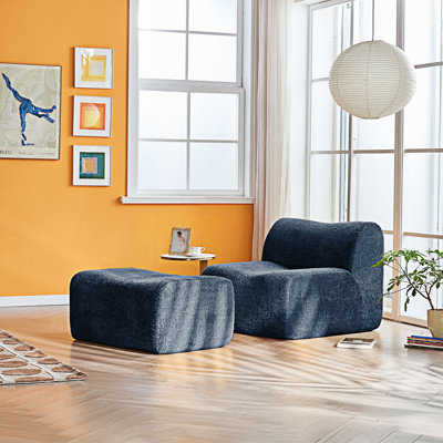 Chaise longue simple avec repose-pieds