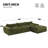 116'' Fully Compressed Sofa With High Density Foam, Integrated Backrest&Seat Cushion, Decorative Edging, Legless Design Without Frame, No Assembly Required, Free Combination, Particle Chenille-1996800081