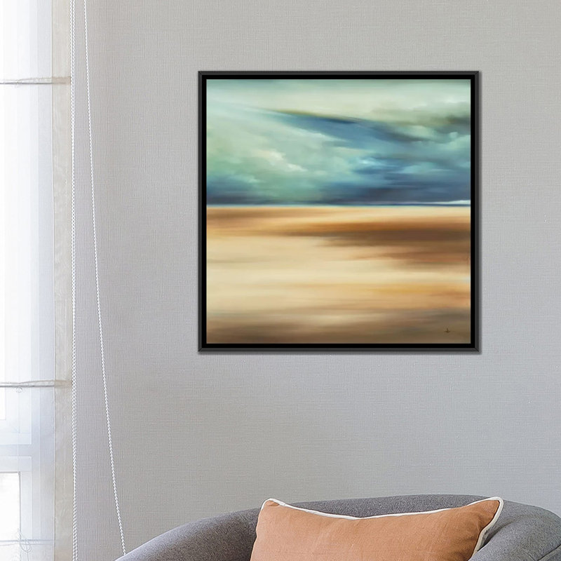 « scape 109 », impression sur toile, H 18 po x l 18 po x P 1,5 po, Toile avec cadre noir, Pas de tapis