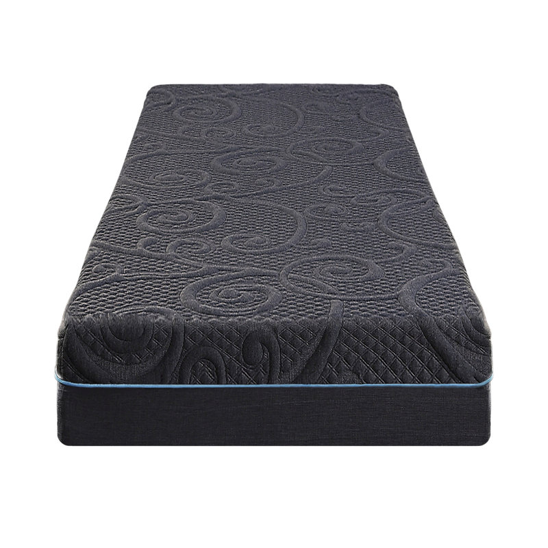 Matelas pour lit simple de 8 po, mousse viscoélastique imprégnée de gel, zone de confort ferme, couleur gris foncé, ressorts ensachés, déballage et installation simples en gel - expérience, apparence, installation simple encastrée