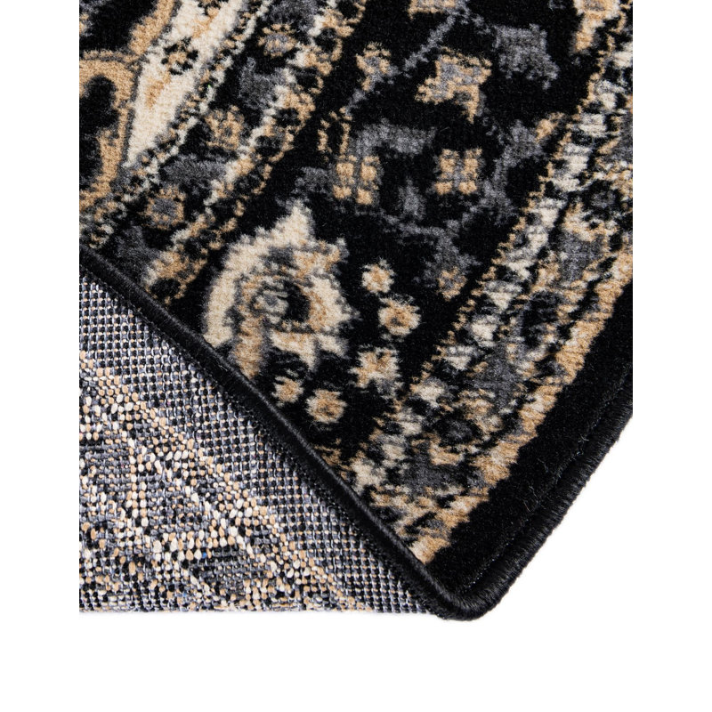 Tapis noir Balthrop, Rond 5 pi 3 po, Black