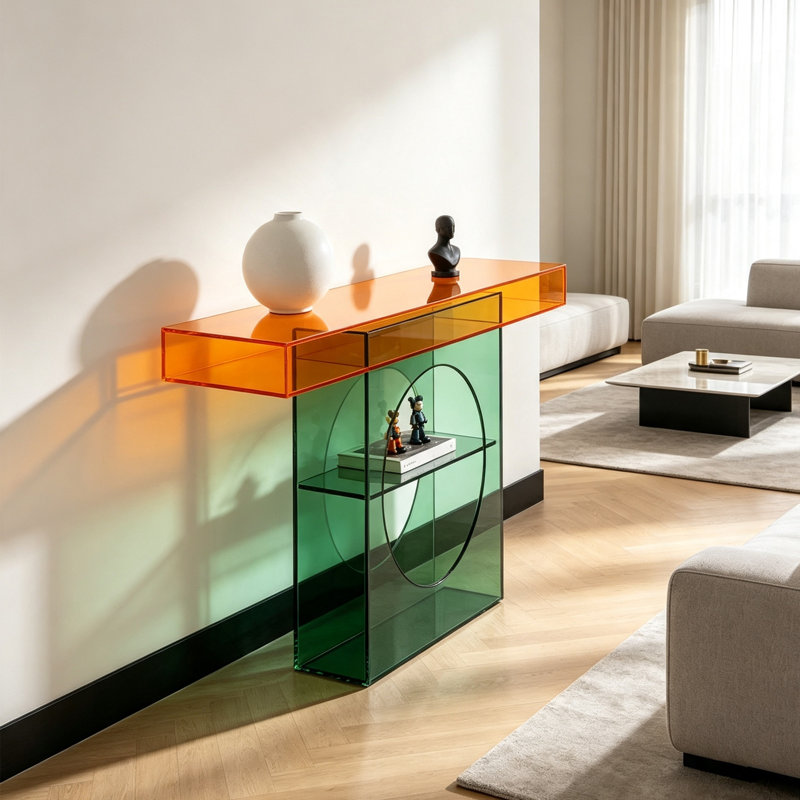 Console en art moderne, H 33,46 po x l 39,37 po x P 11,81 po
