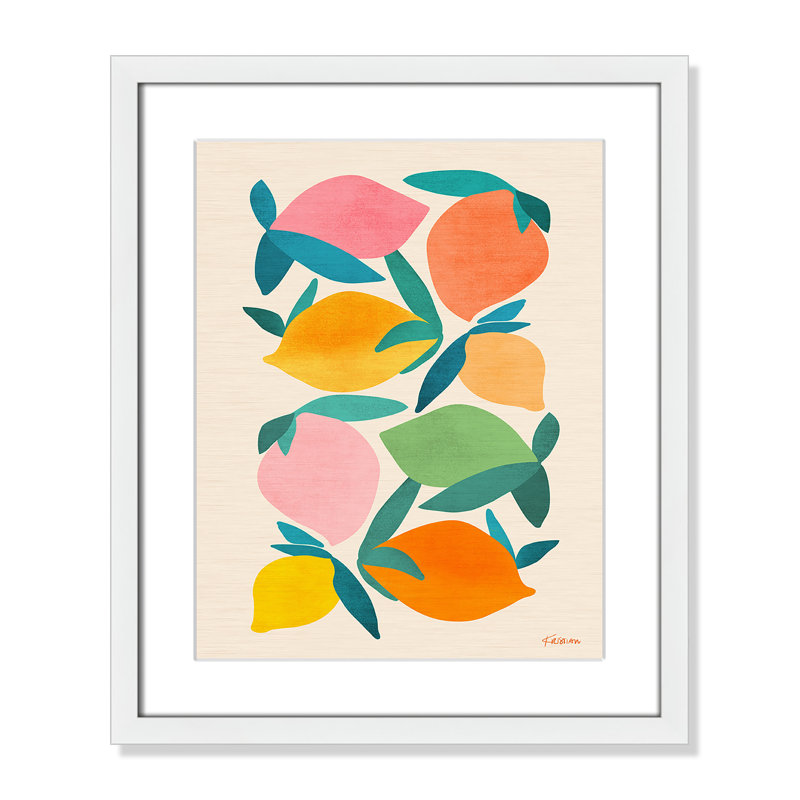 Imprimé «Wild Mango» par Gallagher, Blanc satiné, L 16 po x H 19 po, Imprimé mat