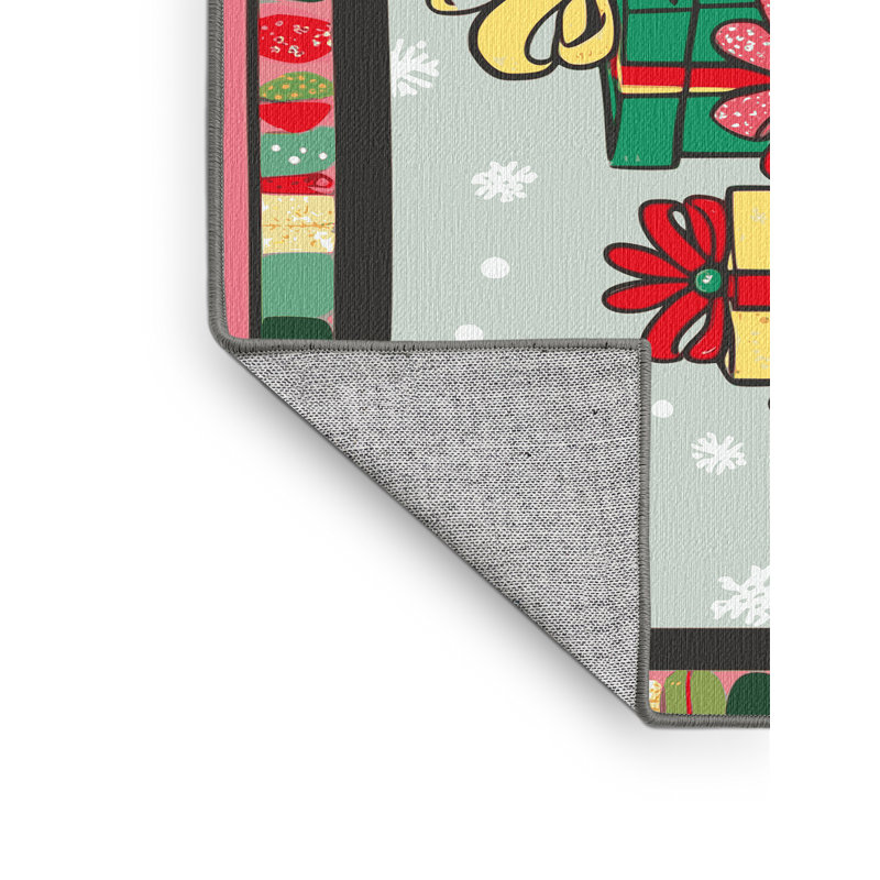 Tapis de vacances d'hiver de Noël lavable The Holiday Aisle®, Rectangulaire 2 pi x 3 pi