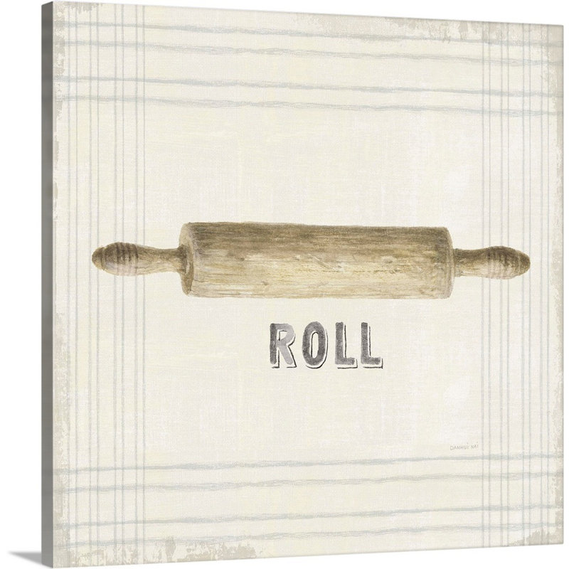 «Floursack Kitchen Sign II Neutral Sq» par Danhui Nai, reproduction d'art sur toile, H 20 po x l 20 po x P 1,25 po