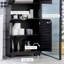 Grande armoire de rangement étroite pour salle de bain avec tablettes et portes réglables, armoire à linge autoportante pour une utilisation efficace de l'espace-1091912922