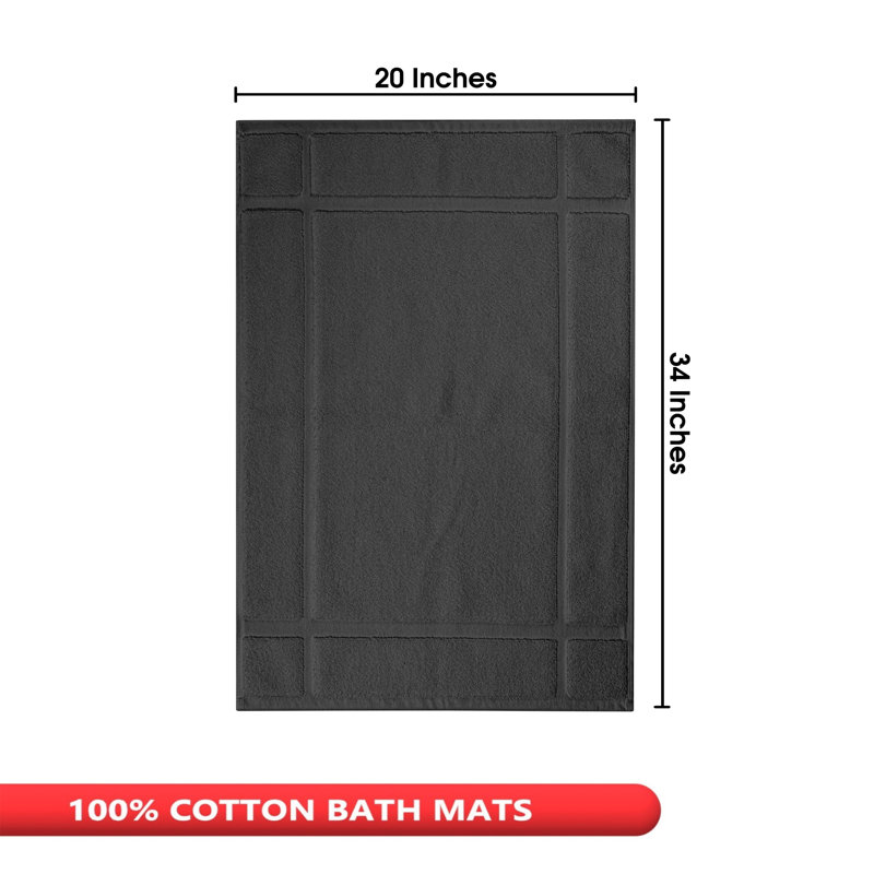 Tapis de bain - pour plancher de salle de bain - Très absorbant - Lavable à la machine, L 20 po x L 34 po, Gris