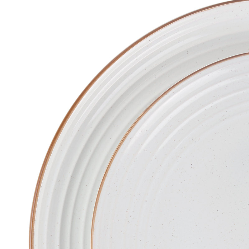 Service de table 18 pièces en grès, service pour 6, Blanc