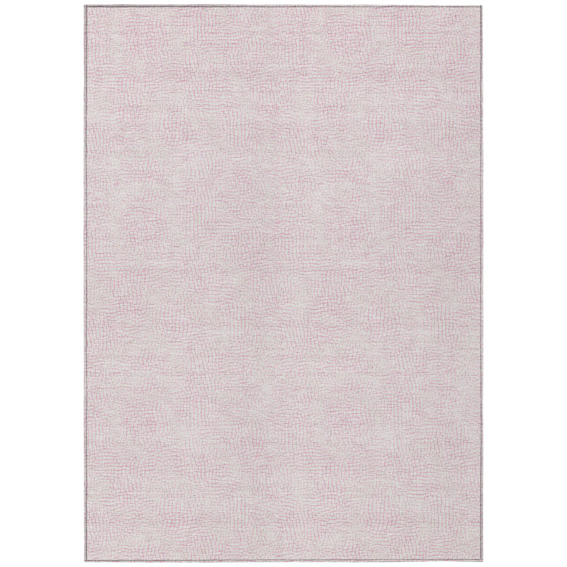 Pink Flat Woven Synthetic Washable Area Rug 46" x 30"