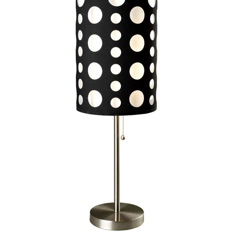 33" Tall Metal Table Lamp, Retro Design Bed Lamp, Black/White Duplicate