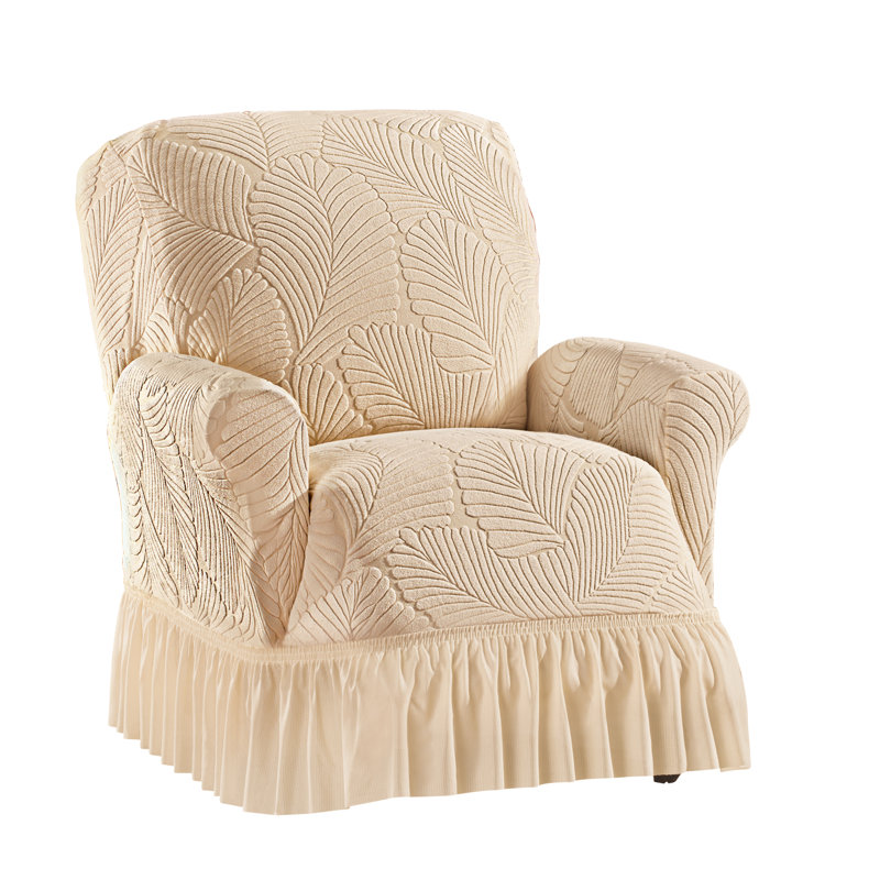 Housse à jupe à volants texturée, Crème texturé