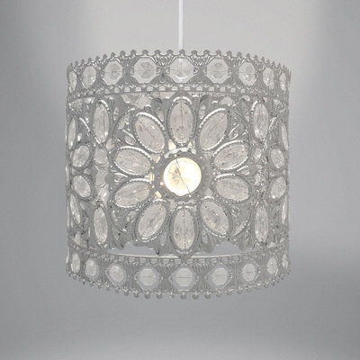Embree - Light Silver Drum Pendant