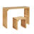 Pine Dining Bench And Table, Indoor Wood Bench For Entryway,Living Room,Kitchen And Bedroom Table And Bench Set (Nature, Bench & Table) Small Tempered Glass Included