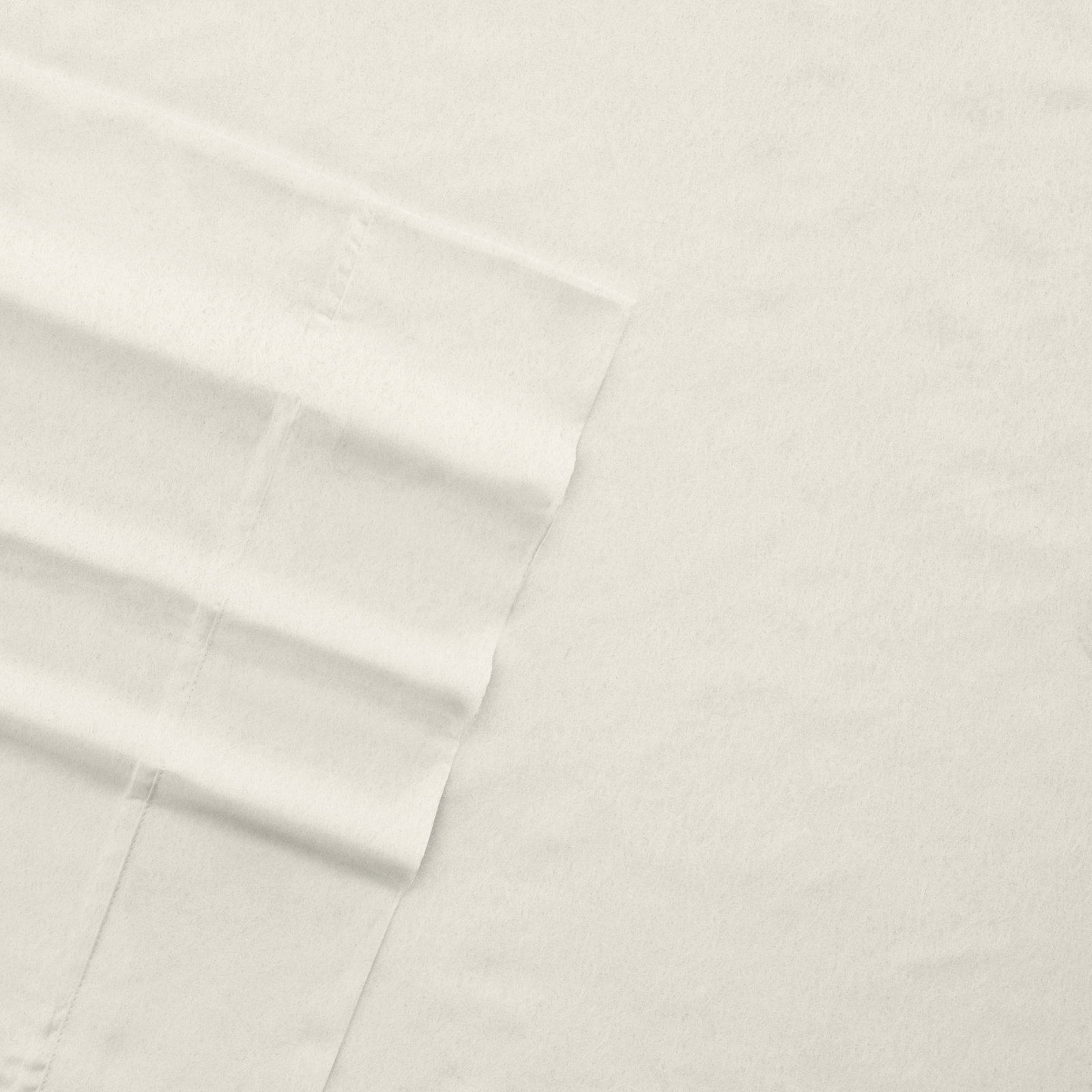Rience 100% Cotton Solid Flannel Sheet Set, Queen, Ivory